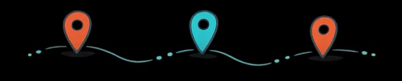 Three map pins illustration representing multiple listed products